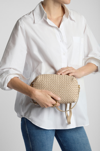 Margo Leather Weave Crossbody Bag