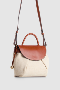 Alana Leather Canvas Crossbody Bag