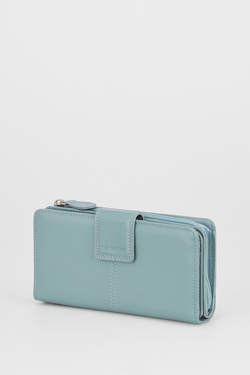 RFID Leather Zip Around Wallet