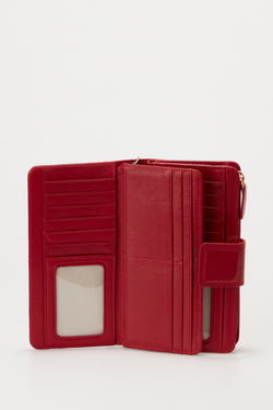 RFID Leather Zip Around Wallet