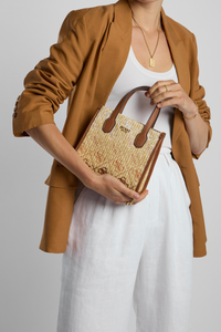 Silvana Straw Mini Tote Bag