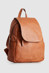 Sia Leather Flapover Backpack