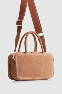 Charli Leather Suede Bowling Bag