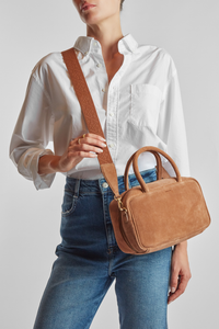 Charli Leather Suede Bowling Bag