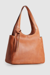 Clara Leather Charm Tote Bag