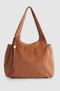 Clara Leather Suede Charm Tote Bag