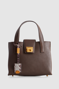 Margo Leather Mini Lock Tote Bag