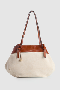 Alana Leather Canvas Tote Bag
