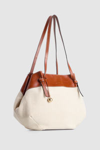Alana Leather Canvas Tote Bag