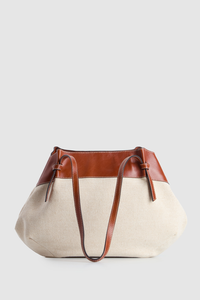 Alana Leather Canvas Tote Bag