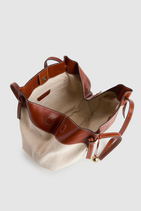 Alana Leather Canvas Tote Bag