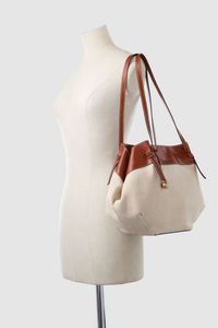 Alana Leather Canvas Tote Bag