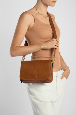 Charli Leather Flap Crossbody Bag