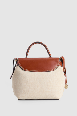 Alana Leather Canvas Crossbody Bag