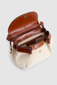 Alana Leather Canvas Crossbody Bag