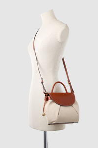 Alana Leather Canvas Crossbody Bag