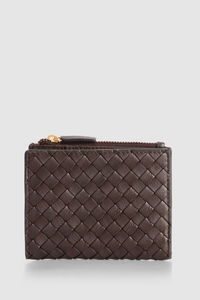 Margo Leather Slim Woven Wallet