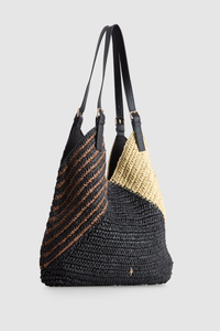 Straw Tri-Colour Tote Bag