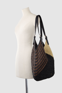 Straw Tri-Colour Tote Bag