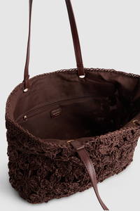 Flower Straw Large Tote