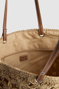 Flower Straw Large Tote