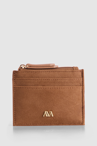 Faux Suede Credit Card Holder