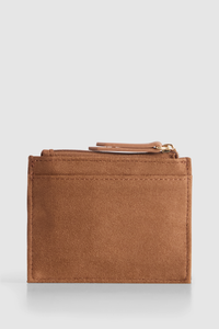 Faux Suede Credit Card Holder