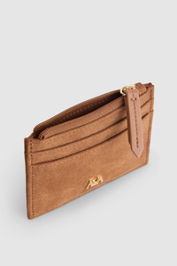 Faux Suede Credit Card Holder