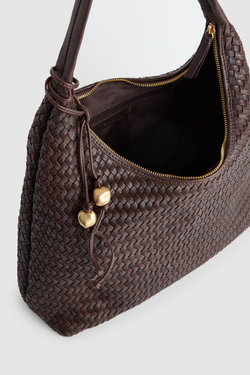 Nina Leather Weave Hobo Bag