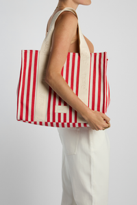 Beach Stripe Canvas Tote Bag