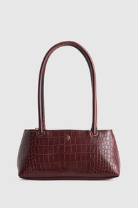 Faux Croc Shoulder Bag