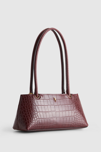 Faux Croc Shoulder Bag
