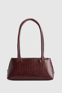 Faux Croc Shoulder Bag