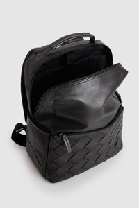 Dominic Leather Weave Backpack