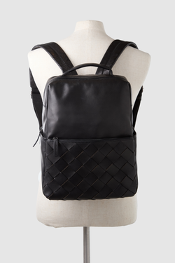 Dominic Leather Weave Backpack