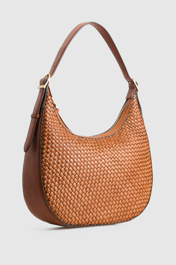 Sofia Weave Leather Hobo Bag