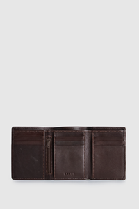 RFID Caleb Leather Trifold Wallet