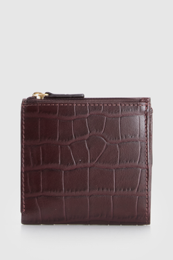 RFID Lila Croc Emboss Lea Wallet