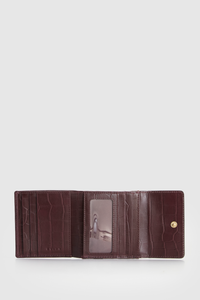 Lila Croc Emboss Lea Small Wallet