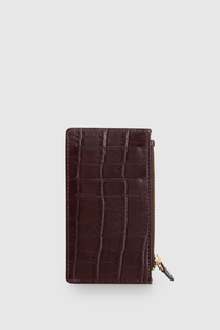 Lila Croc Emboss Leather CC Holder