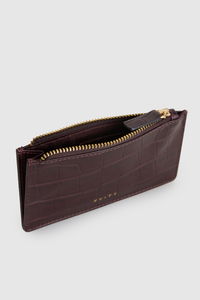 Lila Croc Emboss Leather CC Holder