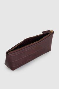 Lila Croc Emboss Pencil Case