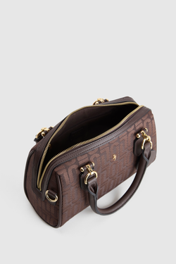 Logo Jacquard Barrel Bag