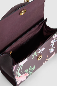 Iris Floral Top Handle Bag