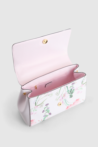 Iris Floral Top Handle Bag