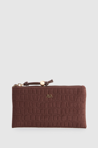 Croc Suede Zip Pouch Wallet