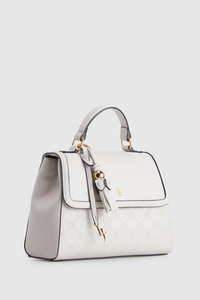 Logo Emboss Top Handle Bag