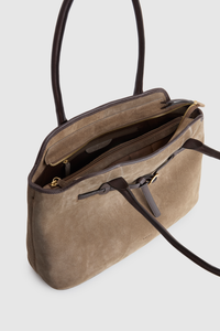 Malia Leather Suede Tote Bag