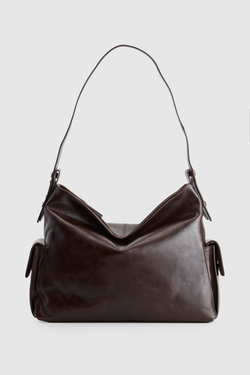 Narda Leather Pocket Hobo Bag