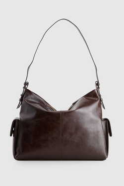Narda Leather Pocket Hobo Bag